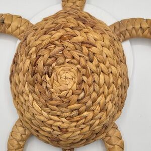 Handcrafted Woven Turtle Sculpture - Natural Brown